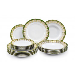 Набор тарелок из 18 предметов ДВОРЦОВАЯ СОНАТА- Светло зеленый